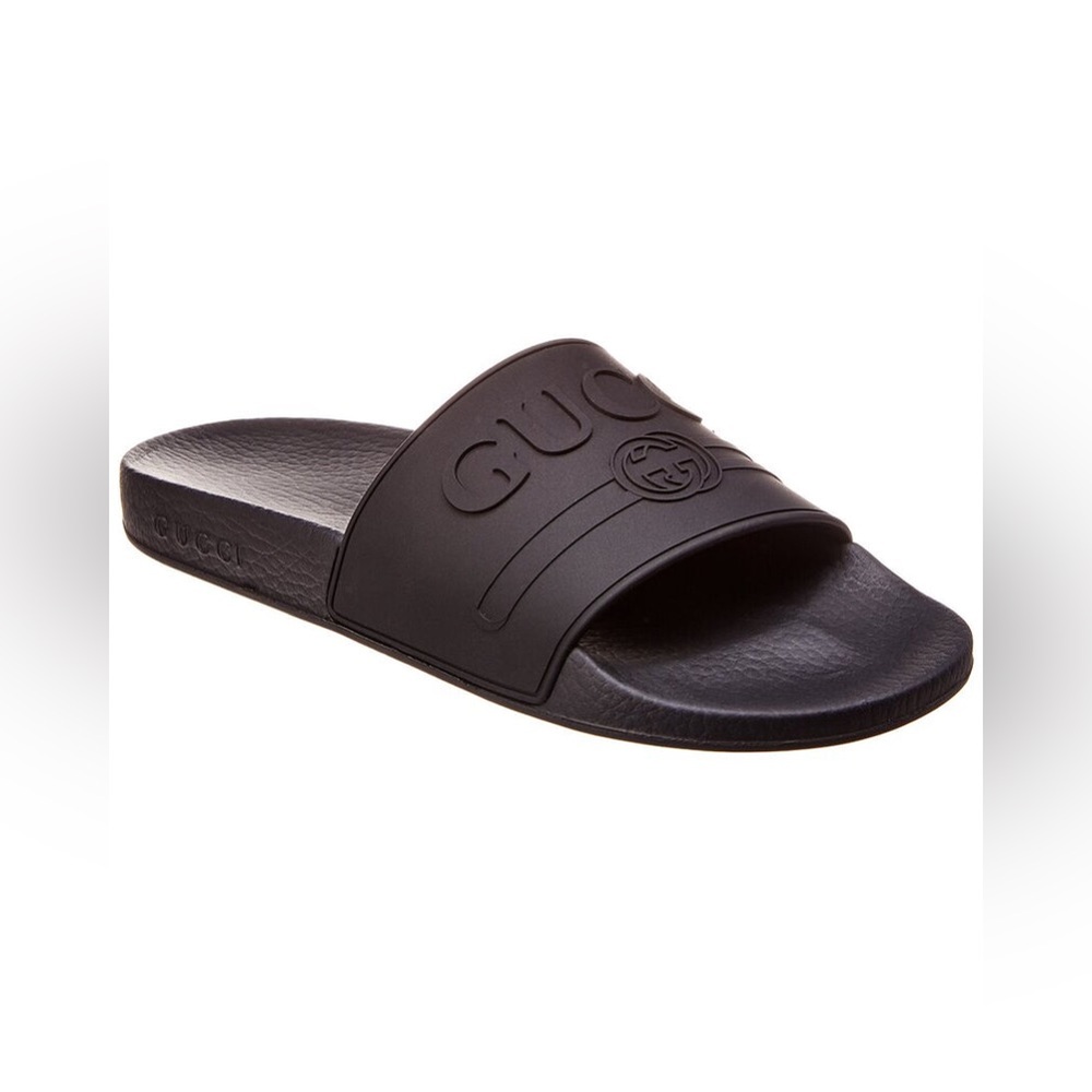 GUCCI Logo Rubber Slides- Size 37